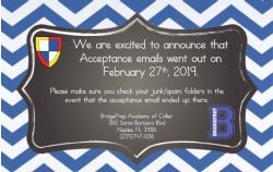 Acceptances Went Out